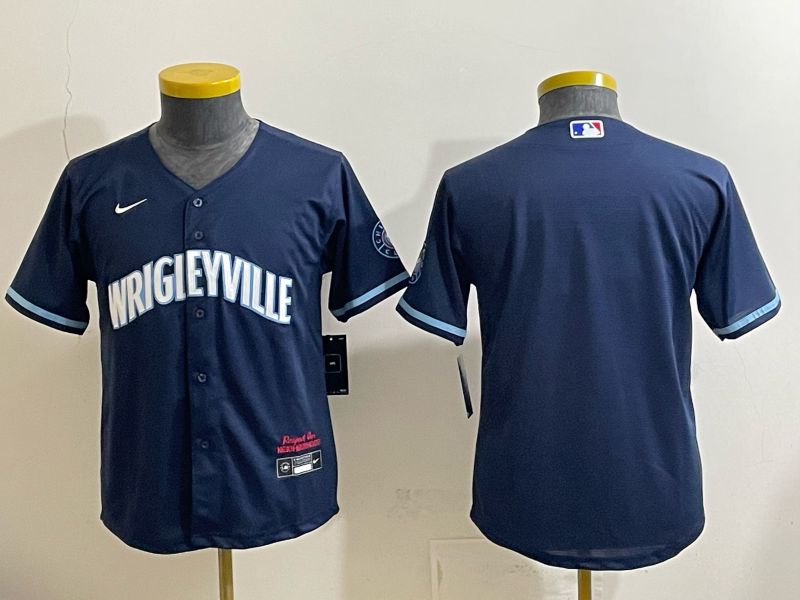 Youth 2026 Chicago Cubs Blank Drak Blue City Edition Nike MLB Jersey style 001->youth mlb jersey->Youth Jersey